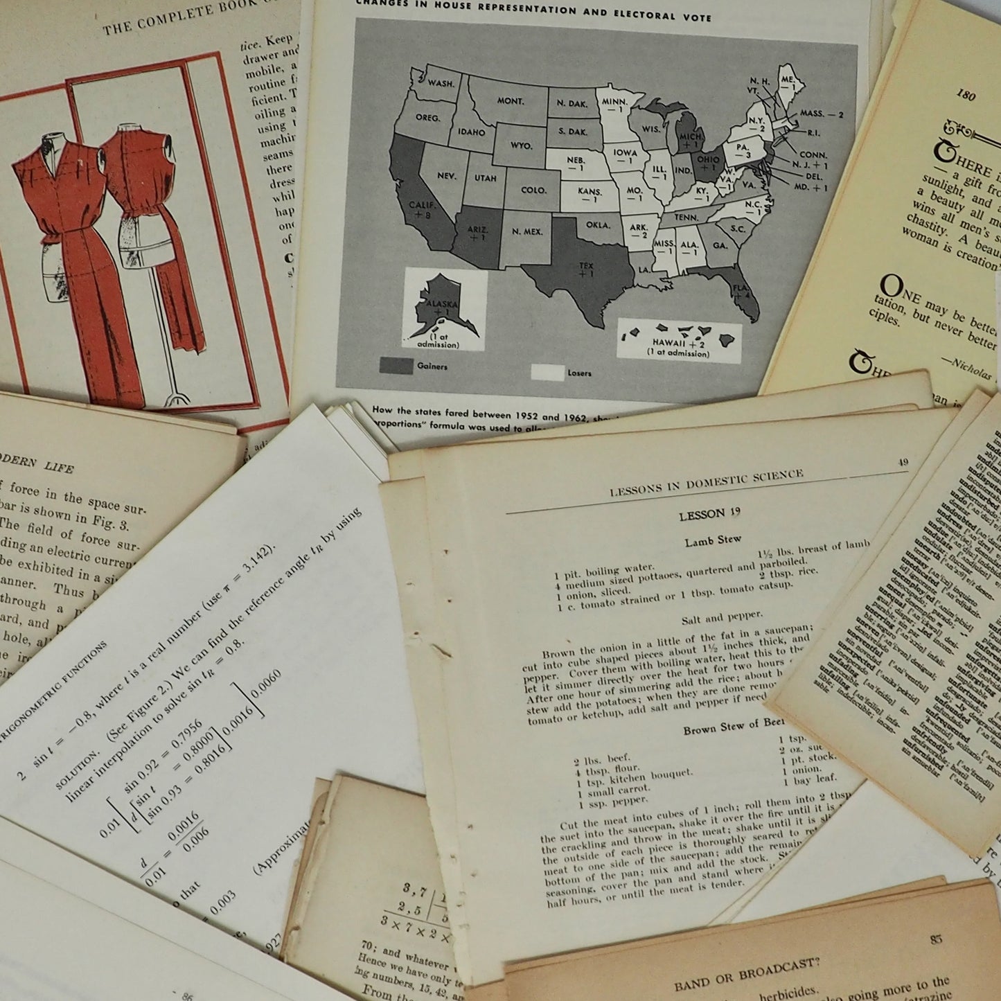 Curated Vintage Book Page Bundles From 1890s to 1980s - 10 to 25 different books!