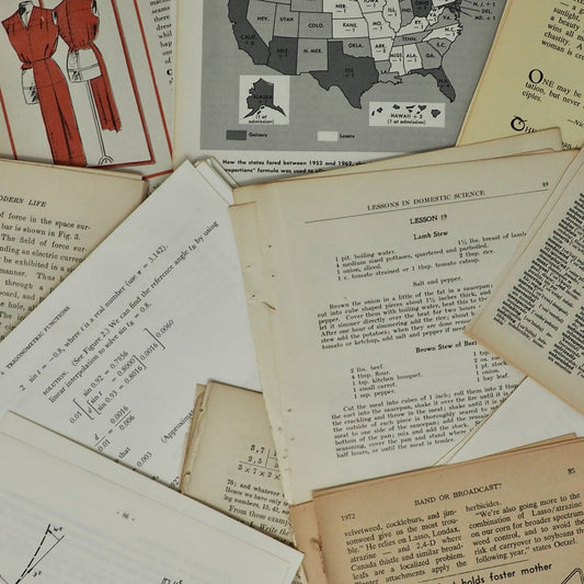 Curated Vintage Book Page Bundles From 1890s to 1980s - 10 to 25 different books!