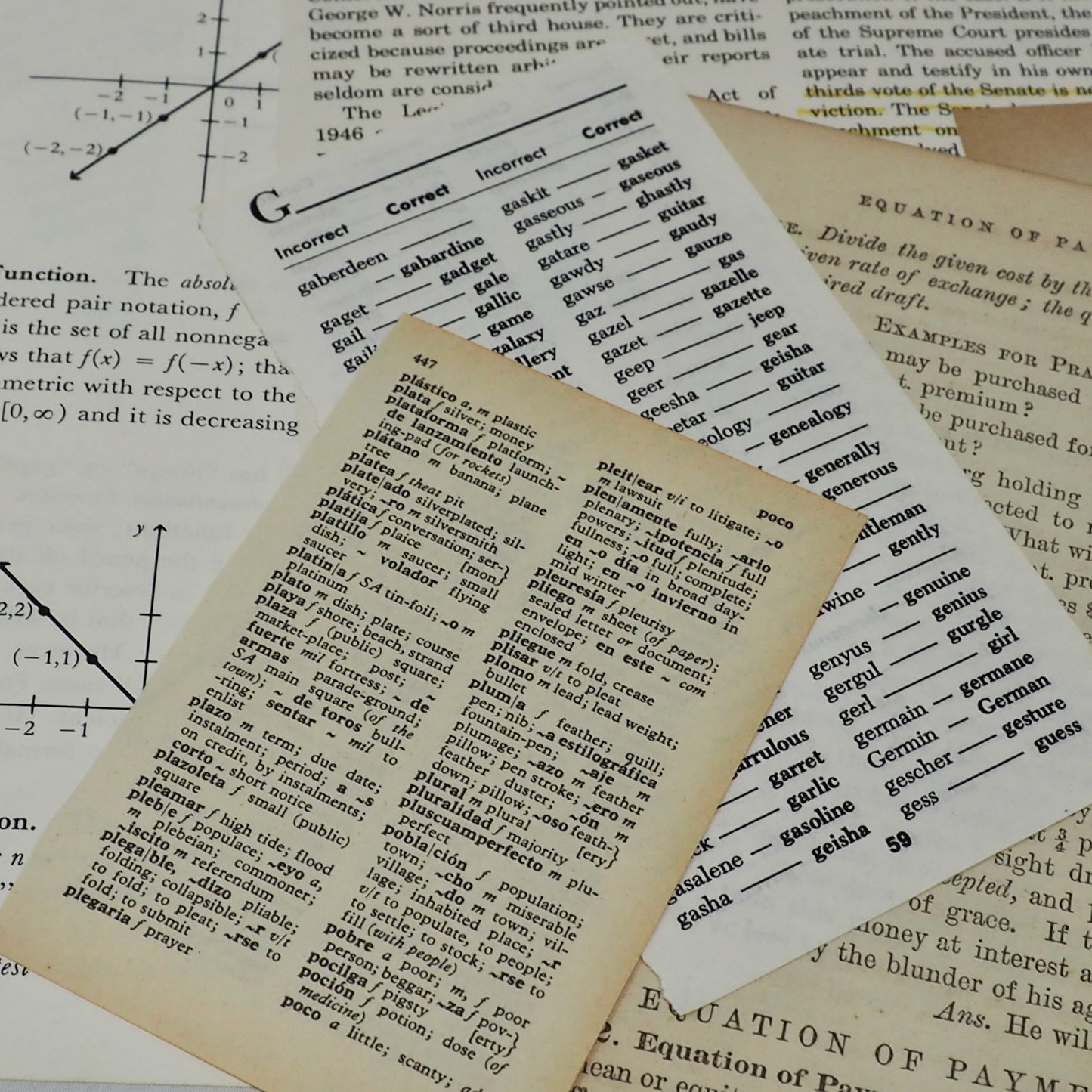 Curated Vintage Book Page Bundles From 1890s to 1980s - 10 to 25 different books!
