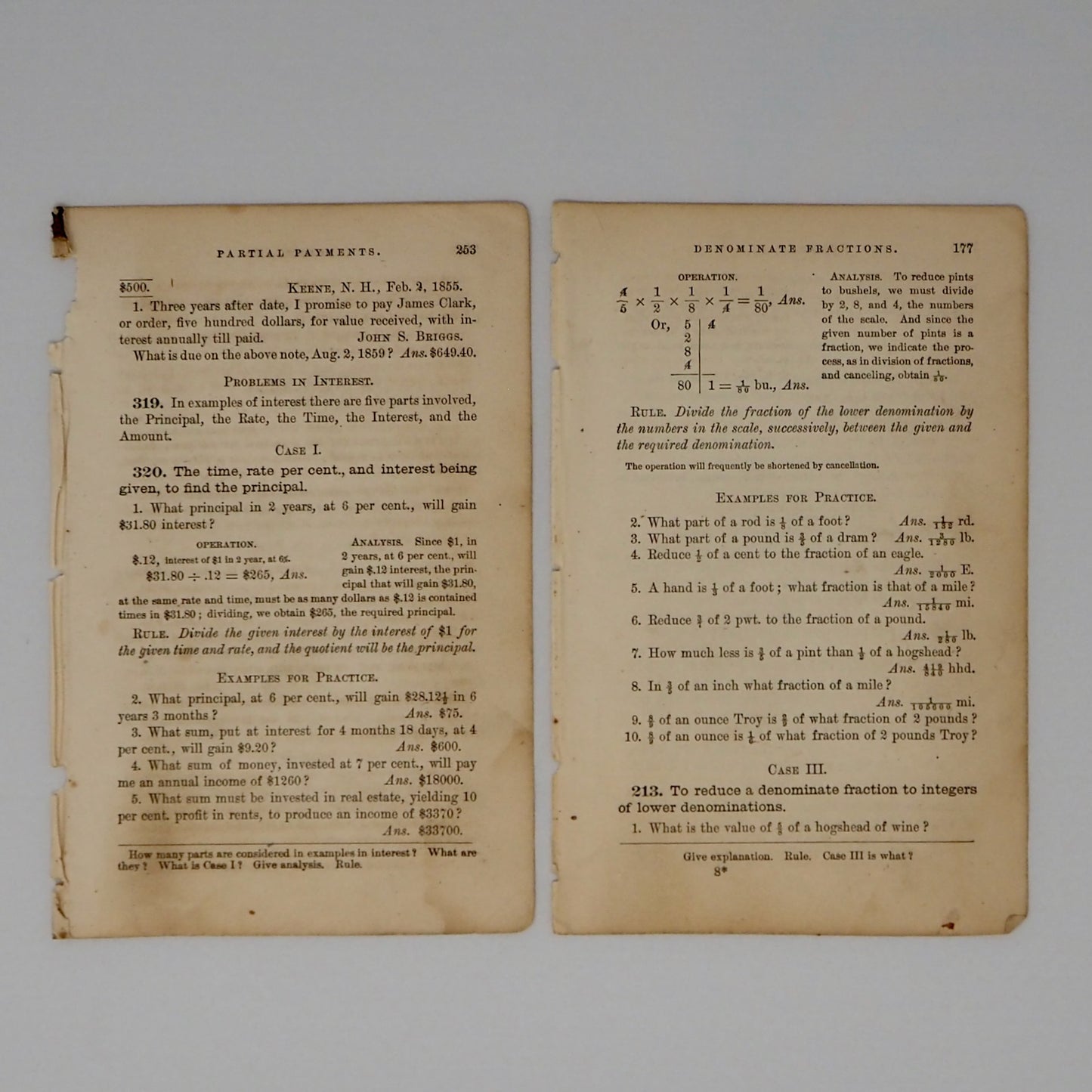 10 Antique book pages from 1880s to 1910s (5 different books) - Vintage Ephemera
