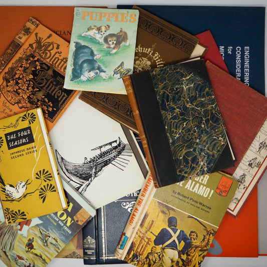 Vintage Distressed Book Covers, 4-11 inches tall, Full of Character, Front & Back, Attached Spines